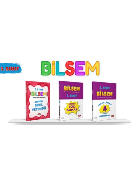 3. Sınıf BİLSEM Tamamı Çözümlü Şekil Yeteneği - Tamamı Çözümlü Soru Bankası - Tamamı Çözümlü Deneme Sınavı Seti 3 Kitap