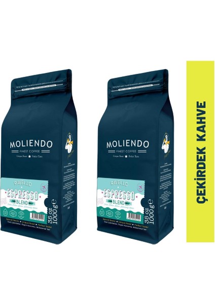 Moliendo Ravello Espresso Blend Kahve Avantaj Paketi (Çekirdek Kavhe) 2*1000 G
