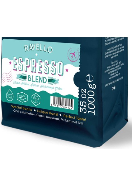 Moliendo Ravello Espresso Blend Kahve Avantaj Paketi (Çekirdek Kavhe) 2*1000 G