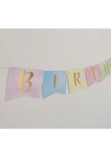 Yaldızlı Happy Birthday Yazı Banner fiyatları