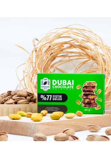 %77 Fıstık Oranlı Dubai Çikolatası 100gram