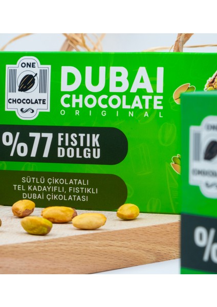 %77 Fıstık Oranlı Dubai Çikolatası 100gram