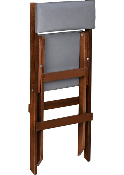 Ahşap Döşeme Minderli Katlanır Bahçe Mutfak Balkon Teras Sandalyesi (Ceviz-Gri) modelleri