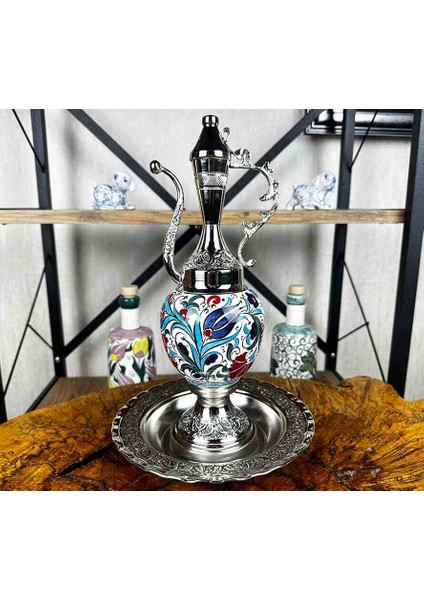 Çiçek Bahçesi Iznik Çini Ibrik ve Tabak