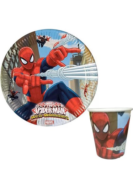 Spiderman Örümcek Adam Tabak Bardak 8 Lı Set fiyatları