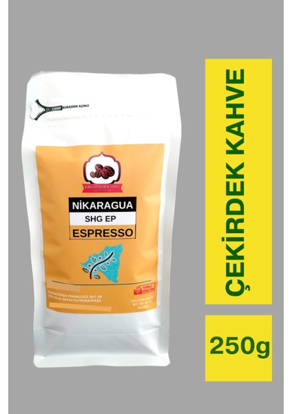 Nikaragua Espresso Çekirdek Kahve 250 gr