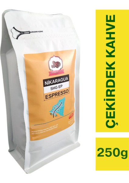 Nikaragua Espresso Çekirdek Kahve 250 gr