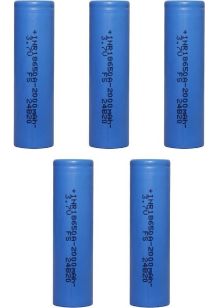 18650 3.7V 2000 Mah 3-C Şarjlı Pil 5'li