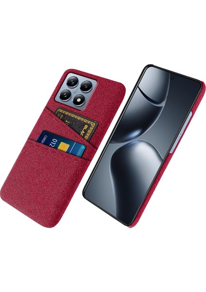 Xiaomi 14T Pro Kumaş + Çift Kart Yuvalı Sert Pc Telefon Kapağı (Yurt Dışından)