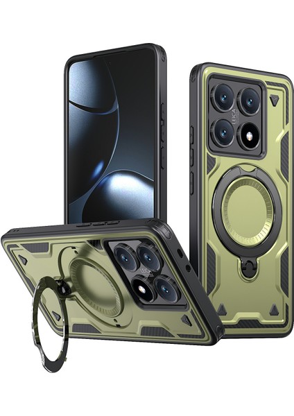 Xiaomi 14T Pc+Tpu Kickstand Telefon Kılıfı Magsafe ile Uyumlu (Yurt Dışından)