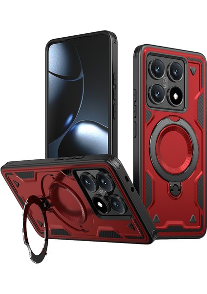 Xiaomi 14T Pc+Tpu Kickstand Telefon Kılıfı Magsafe ile Uyumlu (Yurt Dışından)