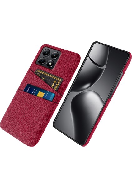 Xiaomi 14T Kumaş + Çift Kart Yuvalı Sert Pc Telefon Kapağı (Yurt Dışından)
