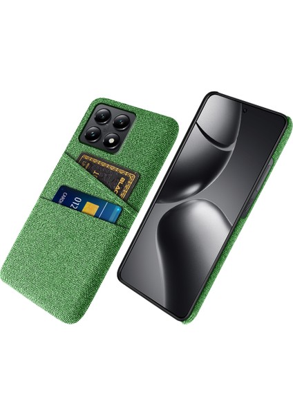 Xiaomi 14T Kumaş + Çift Kart Yuvalı Sert Pc Telefon Kapağı (Yurt Dışından)