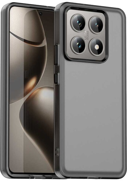 Xiaomi 14T Pro Kılıf PC+TPU+PET Mat Düşme Önleyici Telefon Arka Kapak-Siyah (Yurt Dışından)