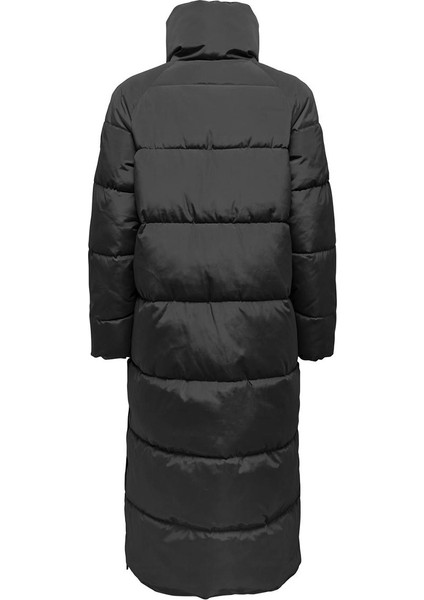 Nora X-Long Puffer Kadın Siyah Dik Yaka Mont