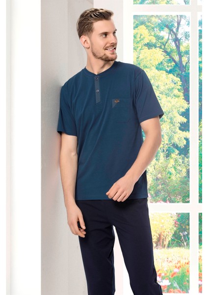 Pamuk Likralı Damat Pijama Takımı