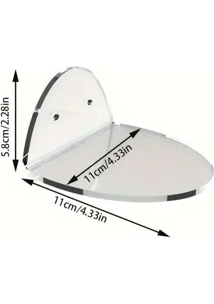 Pleksi Seffaf Oval Duvar Rafı -10 cm --3 Adet-- fırsatları