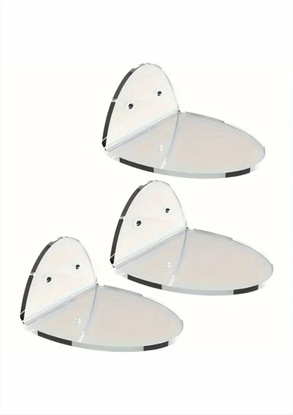 Pleksi Seffaf Oval Duvar Rafı -10 cm --3 Adet-- indirimleri