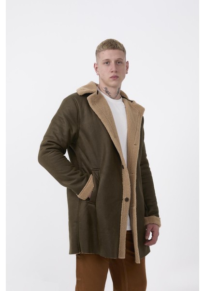 R-2470 Içi Kürklü Uzun Peluş Mont