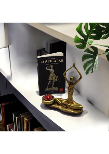 Tealightlı Yoga Yapan Kız Figürü - Şık Dekorasyon ve Sakinleştirici Atmosfer