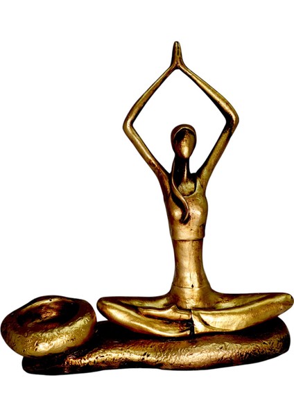 Tealightlı Yoga Yapan Kız Figürü - Şık Dekorasyon ve Sakinleştirici Atmosfer