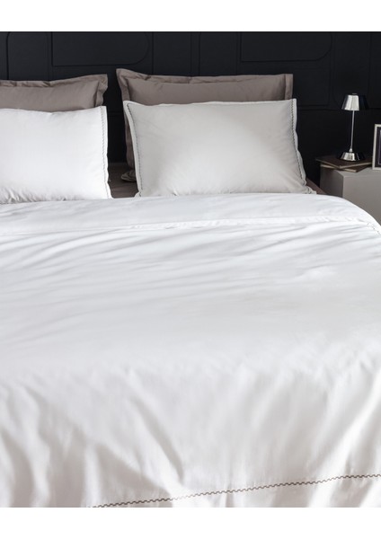 Laila Çift Kişilik %100 Pamuk Nakışlı Saten Nevresim Takımı - Beyaz fiyatları