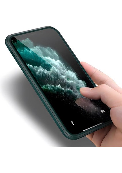 Apple iPhone 12 Pro Max Kılıf Dor Silikon Temperli Cam Kapak