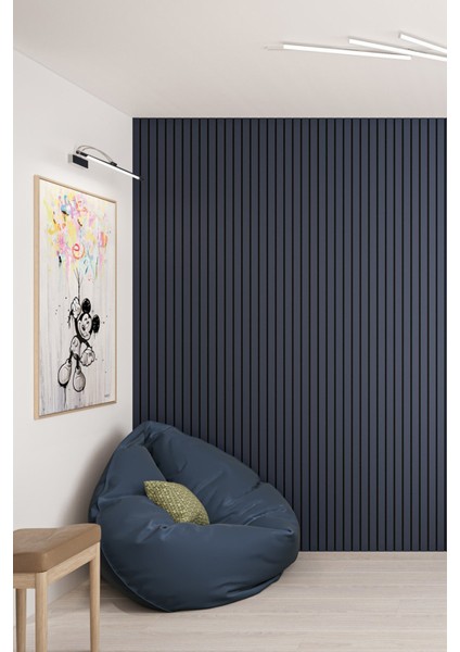 Mdf Ahşap Akustik Duvar Paneli - 100 x 275 cm - İzlanda Mavisi modelleri