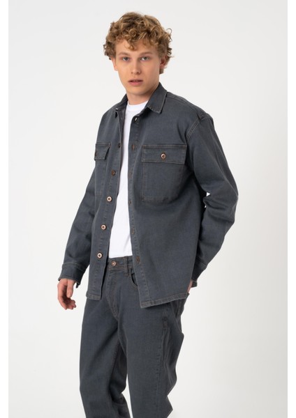 Layf Soft Grey Jean Gömlek