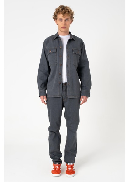 Layf Soft Grey Jean Gömlek