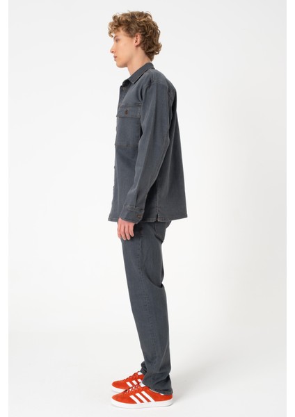 Layf Soft Grey Jean Gömlek