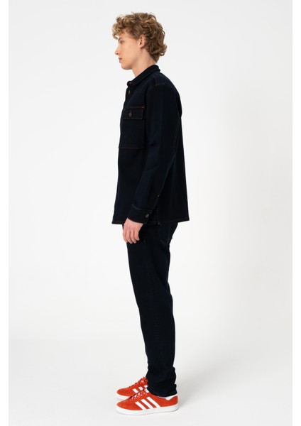 Layf Dark Marbel Jean Gömlek