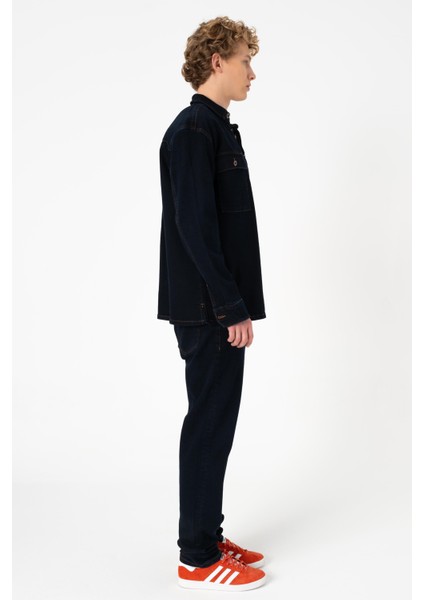 Layf Dark Marbel Jean Gömlek