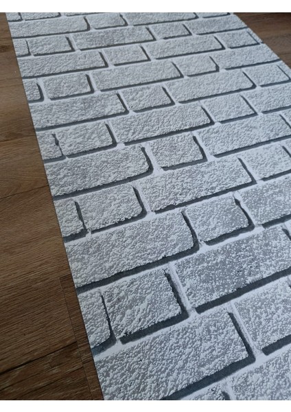 Beyaz Gri 3 Boyutlu Taş Desenli Kabartmalı Hava Alabilen Silinebilir Duvar Kağıdı 5m² fırsatları