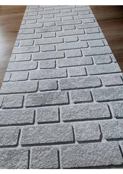 Beyaz Gri 3 Boyutlu Taş Desenli Kabartmalı Hava Alabilen Silinebilir Duvar Kağıdı 5m² indirimleri
