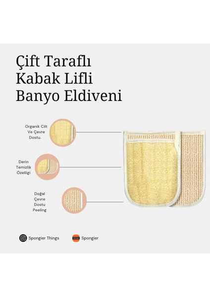 3'lü Kabak Lifi Seti, Mini Peeling, Kese, Eldiven modelleri