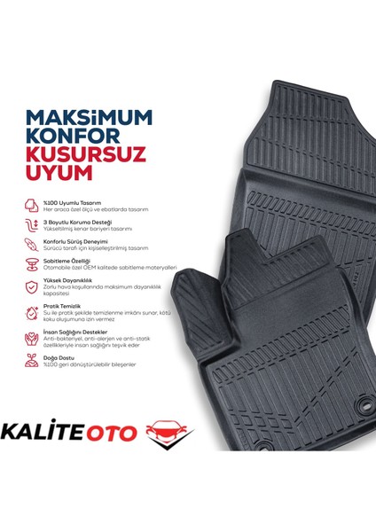 Renault Megane 4 2019 Model Sol Kulak Bagaj Havuzu+4d Araca Özel Havuzlu Paspas Takımıı Prqx
