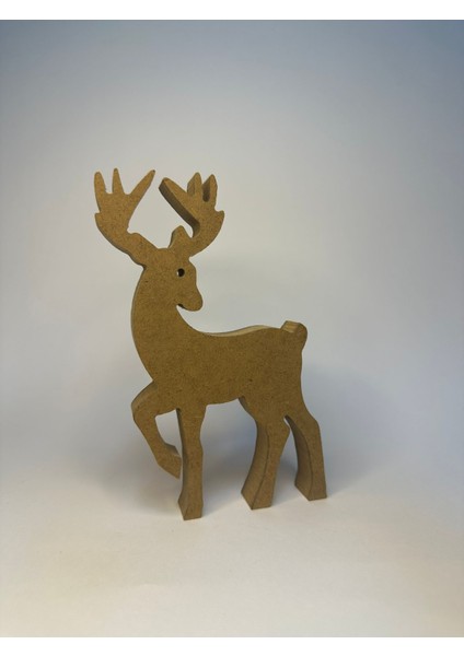 Yılbaşı Temalı Boyanabilir Ahşap Geyik (15 Cm)