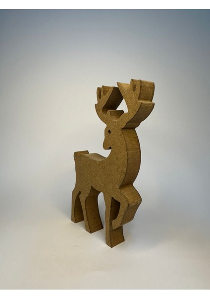 Yılbaşı Temalı Boyanabilir Ahşap Geyik (15 Cm) modelleri