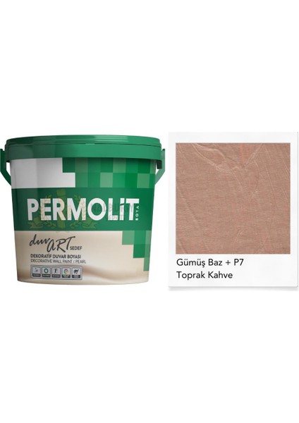 Duvart Sedefli Dekoratif Duvar Boyası - Gp7 Toprak Kahve - 0.75 Lt.