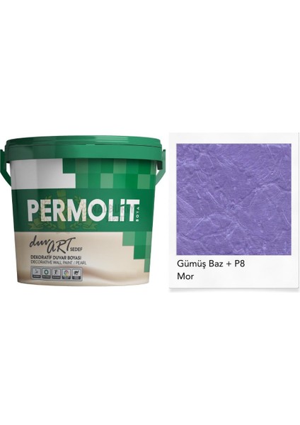 Duvart Sedefli Dekoratif Duvar Boyası - Gp8 Mor - 0.75 Lt.