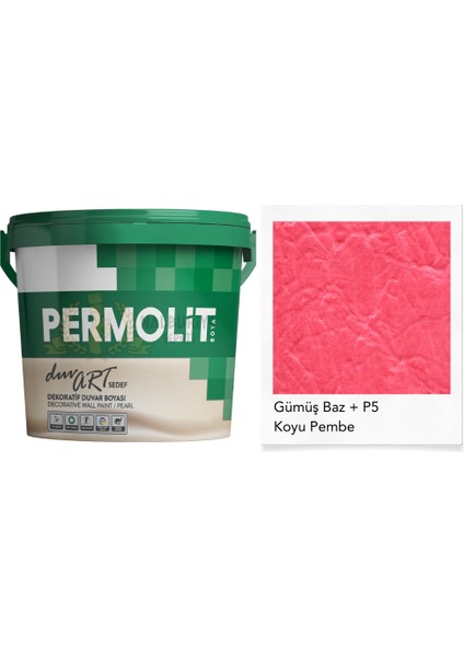 Duvart Sedefli Dekoratif Duvar Boyası - Gp5 Koyu Pembe - 0.75 Lt.