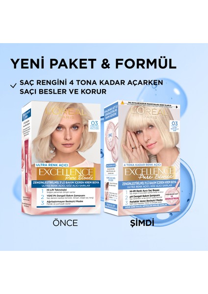 Excellence Pure Blond Saç Boyası - 03 Ultra Açık Küllü Sarı