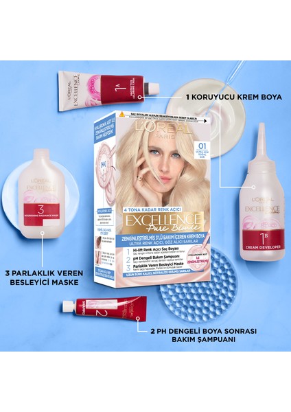 Excellence Pure Blond Saç Boyası - 03 Ultra Açık Küllü Sarı