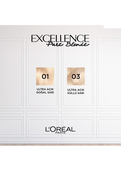 Excellence Pure Blond Saç Boyası - 03 Ultra Açık Küllü Sarı