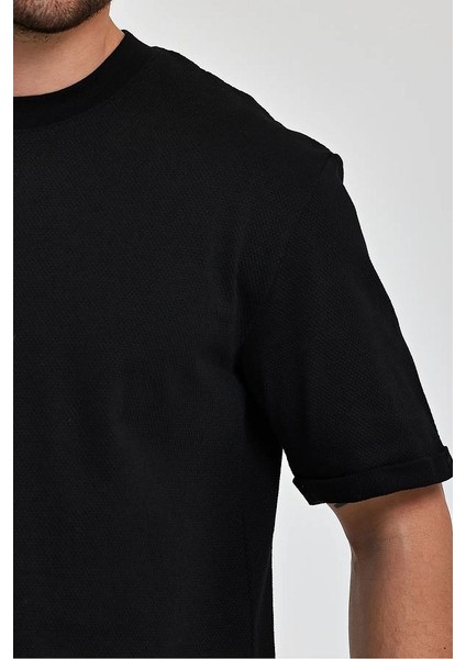 Erkek Petek Süprem Dokuma Bisiklet Yaka Relaxed Fit Cotton T-Shirt modelleri