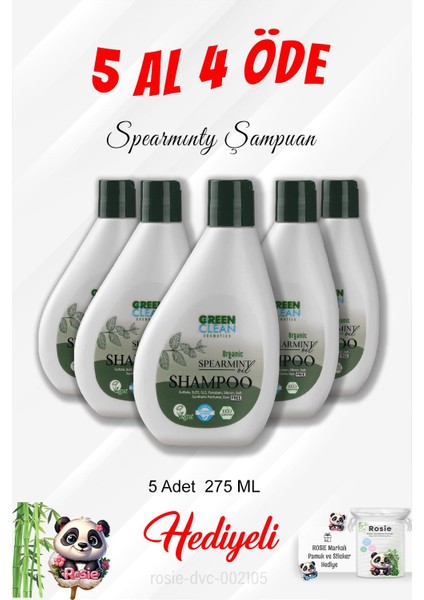 Spearmint Şampuan 5 Al 4 Öde 275 ml ve Rosie Pamuk