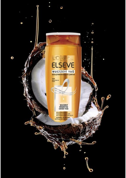 Elseve Mucizevi Hindistan Cevizi Yağı Ağırlaştırmayan Besleyici Şampuan 550 ml