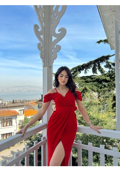 Destina Düşük Omuz Ip Askı Yırtmaçlı Abiye 582134 fırsatları