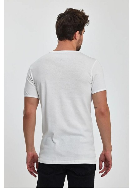 Erkek Regular Fit Ribana Bisiklet Yaka Cotton Basic T-Shirt indirimleri